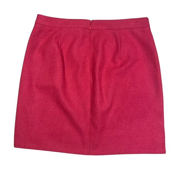 J.Crew Wool Blend Mini Pencil Short Skirt Red Holiday Work Career Size 4 - Picture 6 of 6
